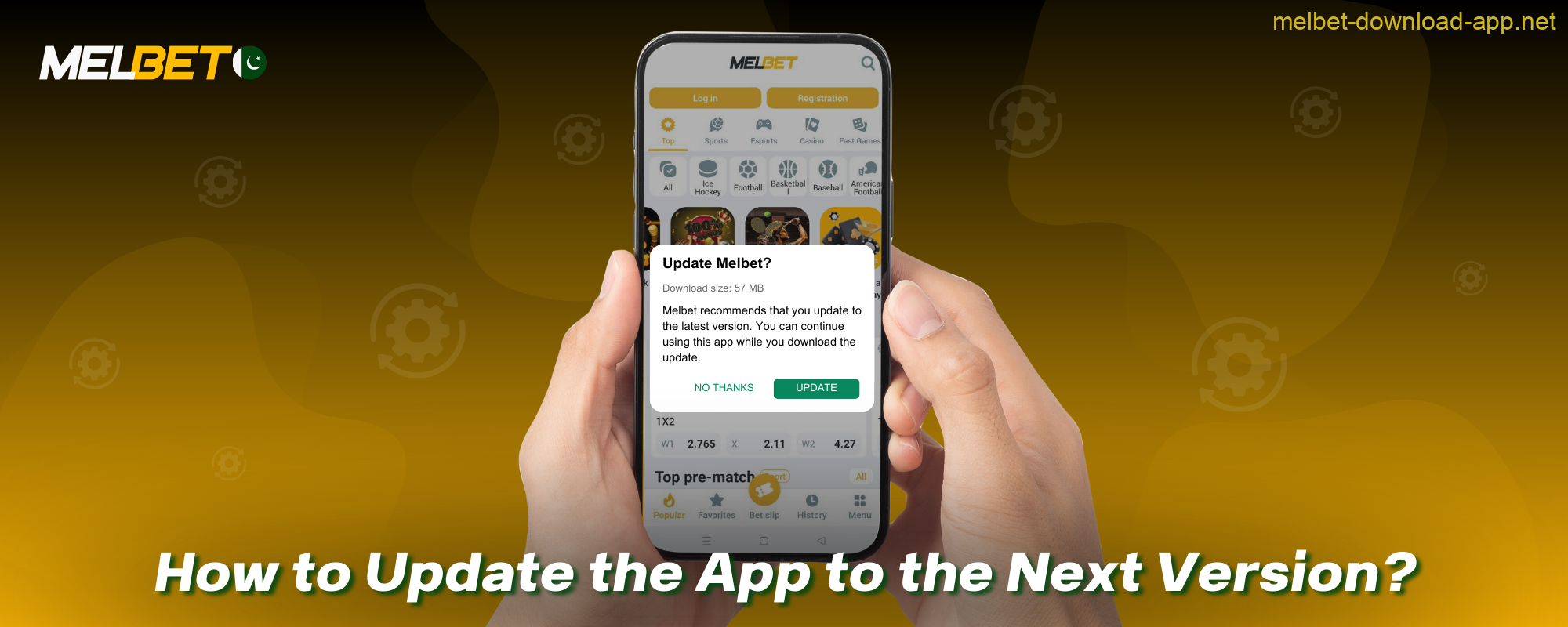 In order to update the Melbet application, users from Pakistan should go to the application settings and click the ‘update’ button