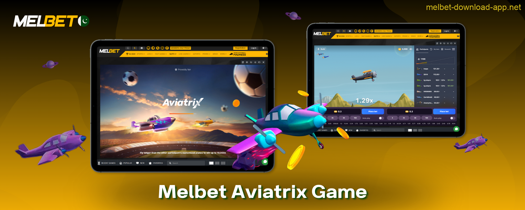 The Aviatrix crash game is well-liked by players from Pakistan due to its use of distinctive features like 3D graphics and special game rewards offered by Melbet